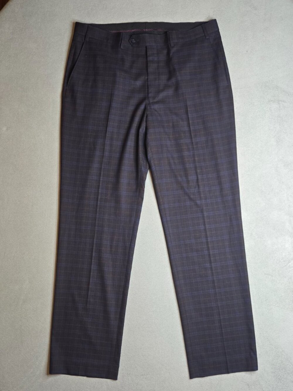 Sean John Men's Purple Plaid Dress Pants Size 36x32 Stretch Suit Trousers - Picture 3 of 9